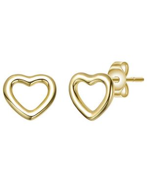 Rachel Glauber 14K Plated Heart Earrings - Metallic