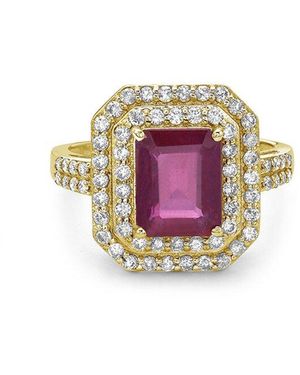 Forever Creations USA Inc. Forever Creations 14k 3.69 Ct. Tw. Diamond & Ruby Double Halo Ring - Pink