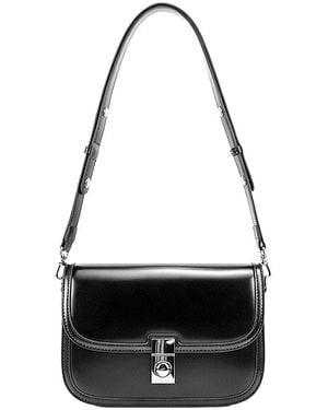 Adele Berto Leather Shoulder Bag - Black