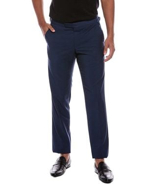 Richard James Wool & Mohair-Blend Flat Fronted Trouser - Blue