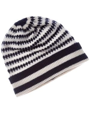 Brodie Cashmere Henneycomb Cashmere Beanie - Blue