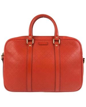 Gucci Red Leather Diamante Briefcase (authentic Pre-loved)
