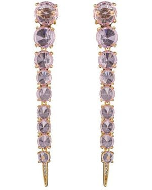 Eye Candy LA Harper Green Drop Cz Drop Earrings - White