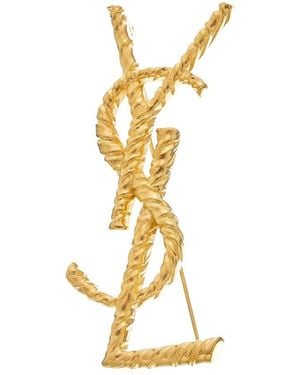 Saint Laurent Cassandra Brooch - Metallic