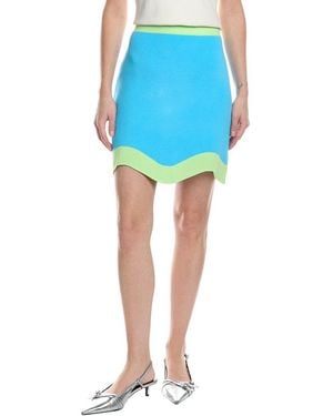 AMUR Dean Jacquard Knit Mini Skirt - Blue