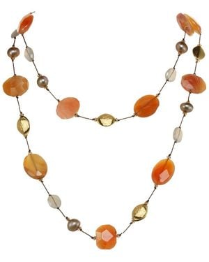 Margo Morrison Vermeil Gemstone & Pearl Necklace - Multicolour