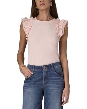 Wit & Wisdom Mixed Media Knit Top - Blue