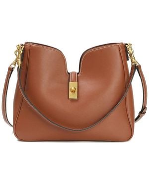 Tiffany & Fred Paris Crystal Smooth Leather Shoulder Bag - Brown