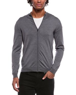 Slowear Virgin Wool-Blend Fine Gauge Zip Cardigan - Grey