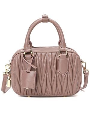Tiffany & Fred Paris Pleated Leather Satchel - Pink