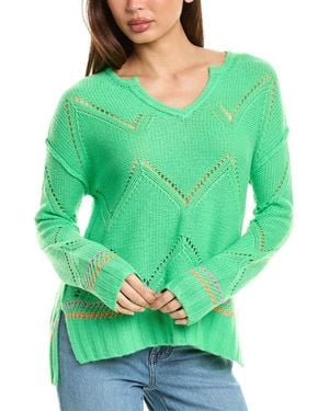 Lisa Todd Split Neck Cashmere Jumper - Green