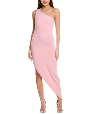 Susana Monaco One-shoulder Side Gathered Midi Dress - Pink