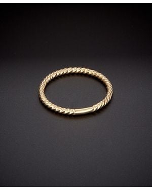 Italian Gold 14k Ribbed Stack Ring - Black