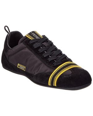 Fendi Wrap Nylon & Suede Sneaker - Black