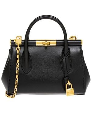 Dolce & Gabbana Marlene Mini Leather Satchel - Black