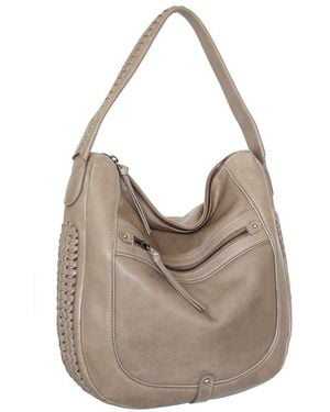 Nino Bossi Elina Hand-Dyed Vintage Leather Hobo Bag - Grey