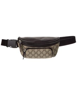 Gucci Large Gg Supreme Canvas & Leather Belt Bag - Grey