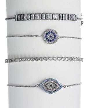 Eye Candy LA Luxe Collection Cz Evil Eye Set Of Bracelets - Grey