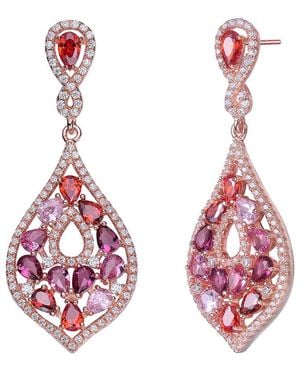 Genevive Jewelry 14k Rose Gold Vermeil Earrings - Pink