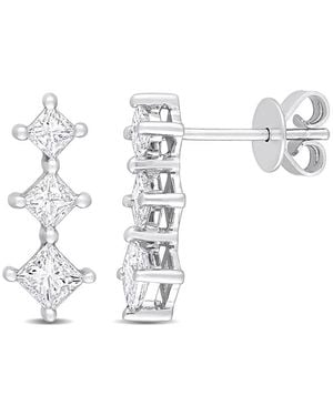 Rina Limor 14k 1.00 Ct. Tw. Diamond Drop Earrings - White