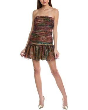 Hutch Long Sleeve Off-The-Shoulder Mini Dress in Brown | Lyst