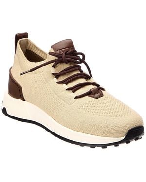 Tod's Knit & Leather Sneaker - Natural
