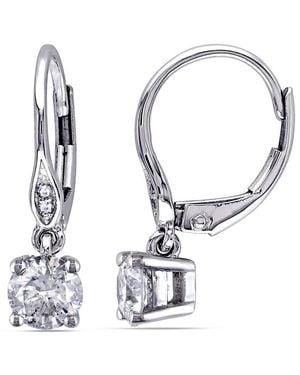 Rina Limor 10k 1.00 Ct. Tw. Diamond Earrings - White