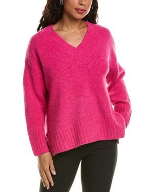 LaBiz Wool & Alpaca-Blend V-Neck Sweater - Pink