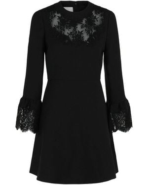Valentino Lace Trim Mini Dress - Black