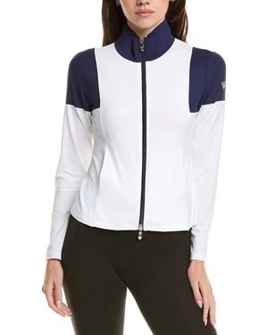 Post Card Zip Sweater Top - White