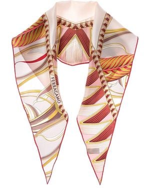 Ferragamo Butterflies Print Silk Scarf - Pink