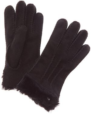 UGG Exposed Shearling Gloves - Brown