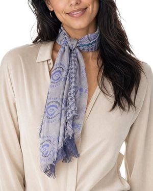 Blue Pacific Paisley Houndstooth Neckerchief - Metallic
