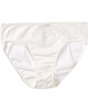 Hanro Floral Embroidered Hi-Cut Brief - White