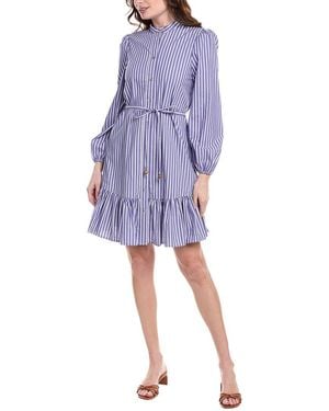 Nicole Miller Penny Poplin Shirtdress - Purple