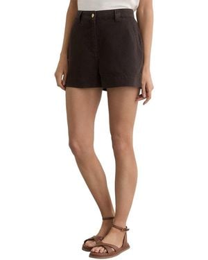 Reiss Carmen Lyocell Linen-Blend Short - Black