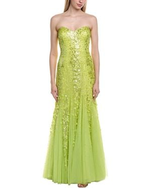 Issue New York Tulle Sequin Maxi Dress - Green