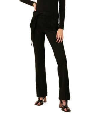 Hale Bob Straight Ultra Suede Pant - Black