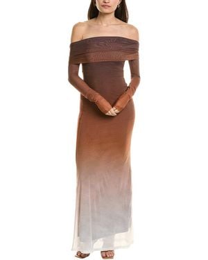 Bardot Saphia Mesh Maxi Dress - Brown