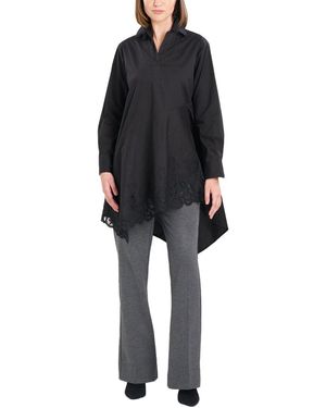 Natori Poplin Flounce Shirt - Black