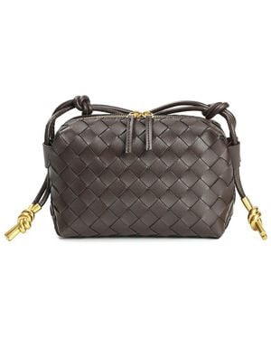 Tiffany & Fred Paris Hand-woven Leather Crossbody - Grey