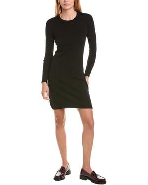 Sofiacashmere Classic Crewneck 100% Cashmere Dress - Black