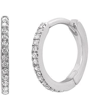 Savvy Cie Silver Cz Hoops - White