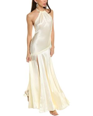 LoveShackFancy Braylon Silk Gown - White