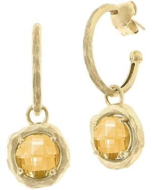 Reiss 14K 6.70 Ct. Tw. Diamond & Citrine Charm Earrings - Metallic
