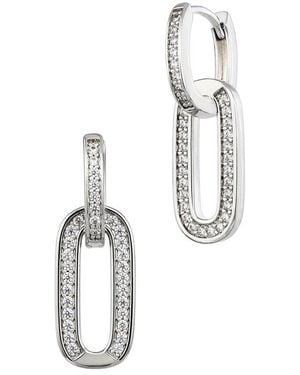 Savvy Cie Plated Cz Drop Earrings - White