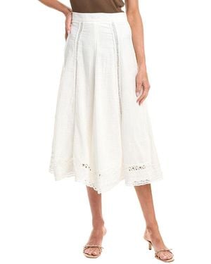 Avantlook Lace Hem Midi Skirt - White