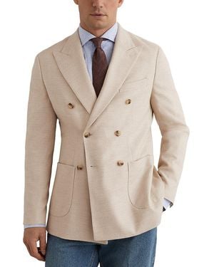 Reiss Manci Herringbone B Formal Jacket - Natural