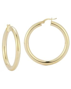 Italian Gold 14k Polished Hoops - Metallic