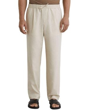 Reiss Slayman Pinstripe Tapered Linen-Blend Trouser - Natural